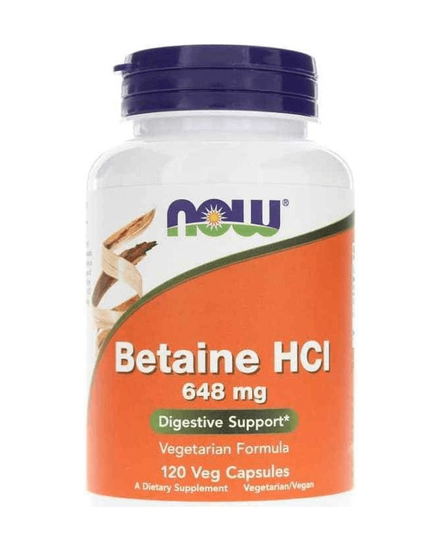 Betaine HCI 648mg 120 vegcaps (Now)