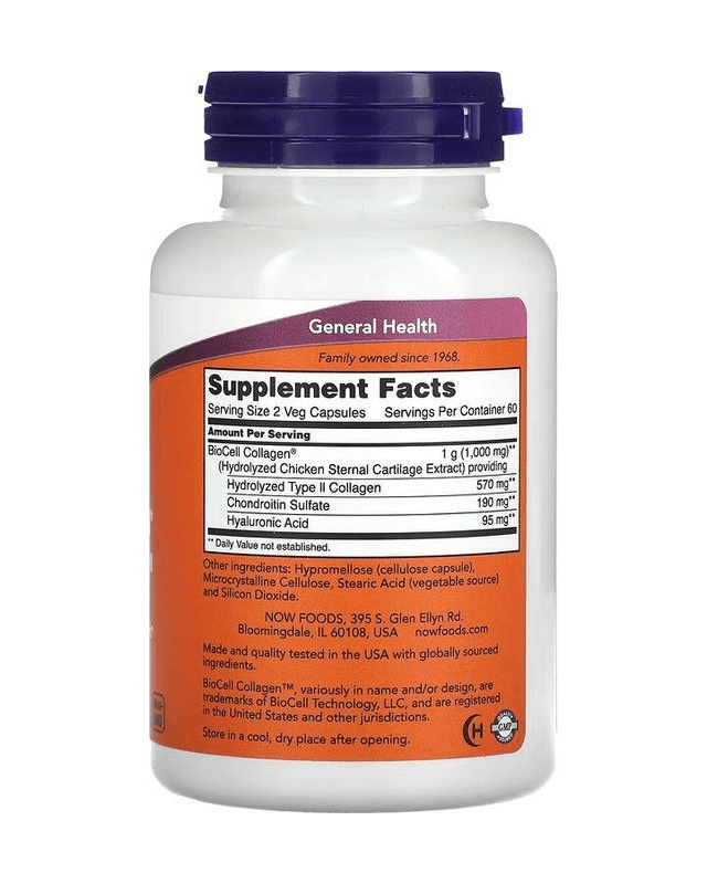 BioCell collagen hydrolyzed type II 120 caps (Now)