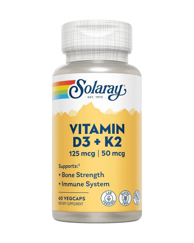 Vitamin D3+K2 kaps. 125mcg, (5000 IU)/50mcg №60 (Solaray)